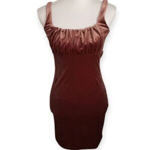 O.Vianca Brown Velvet Sleeveless Dress Sz.S EUC.